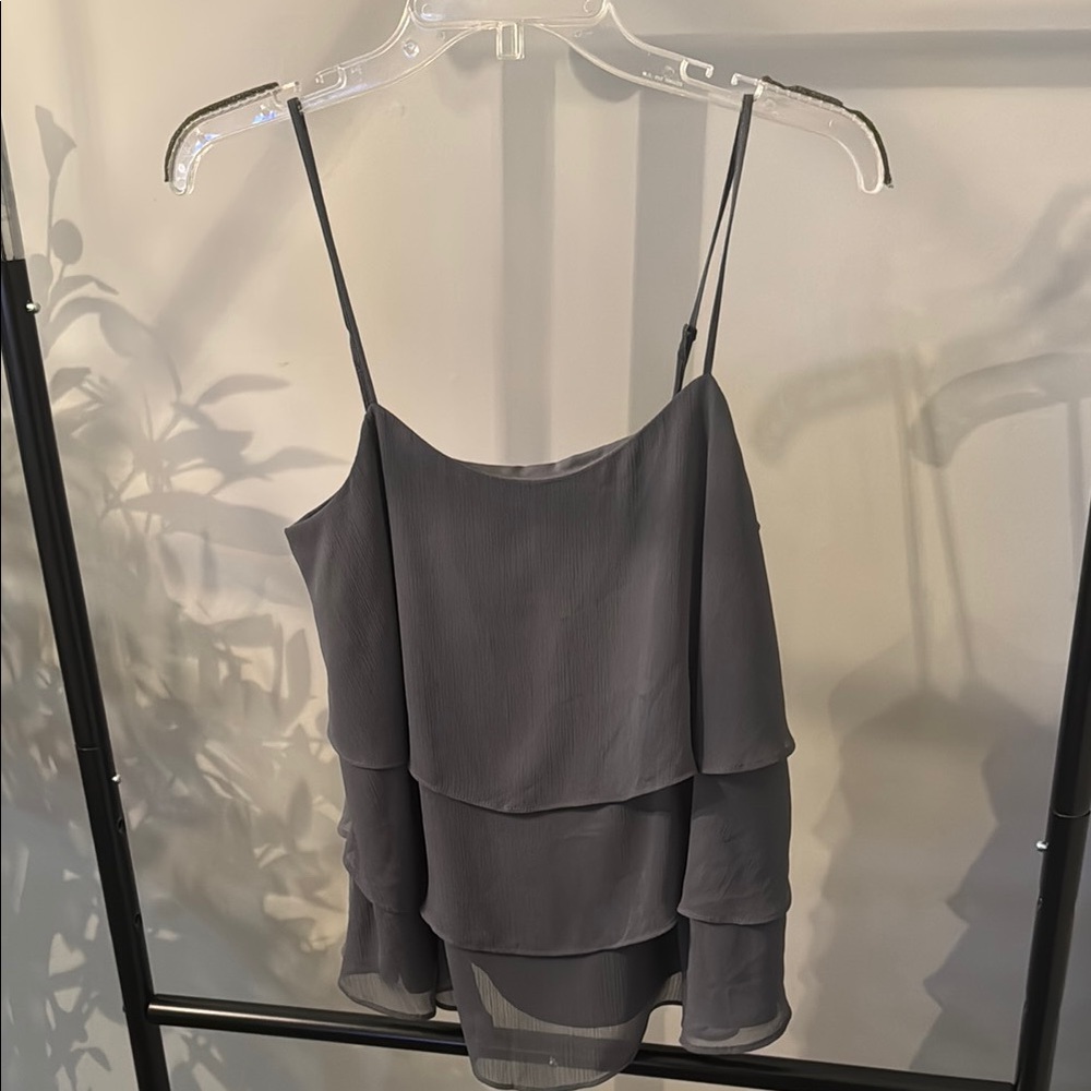 Elegant Gray Layered Women's Top